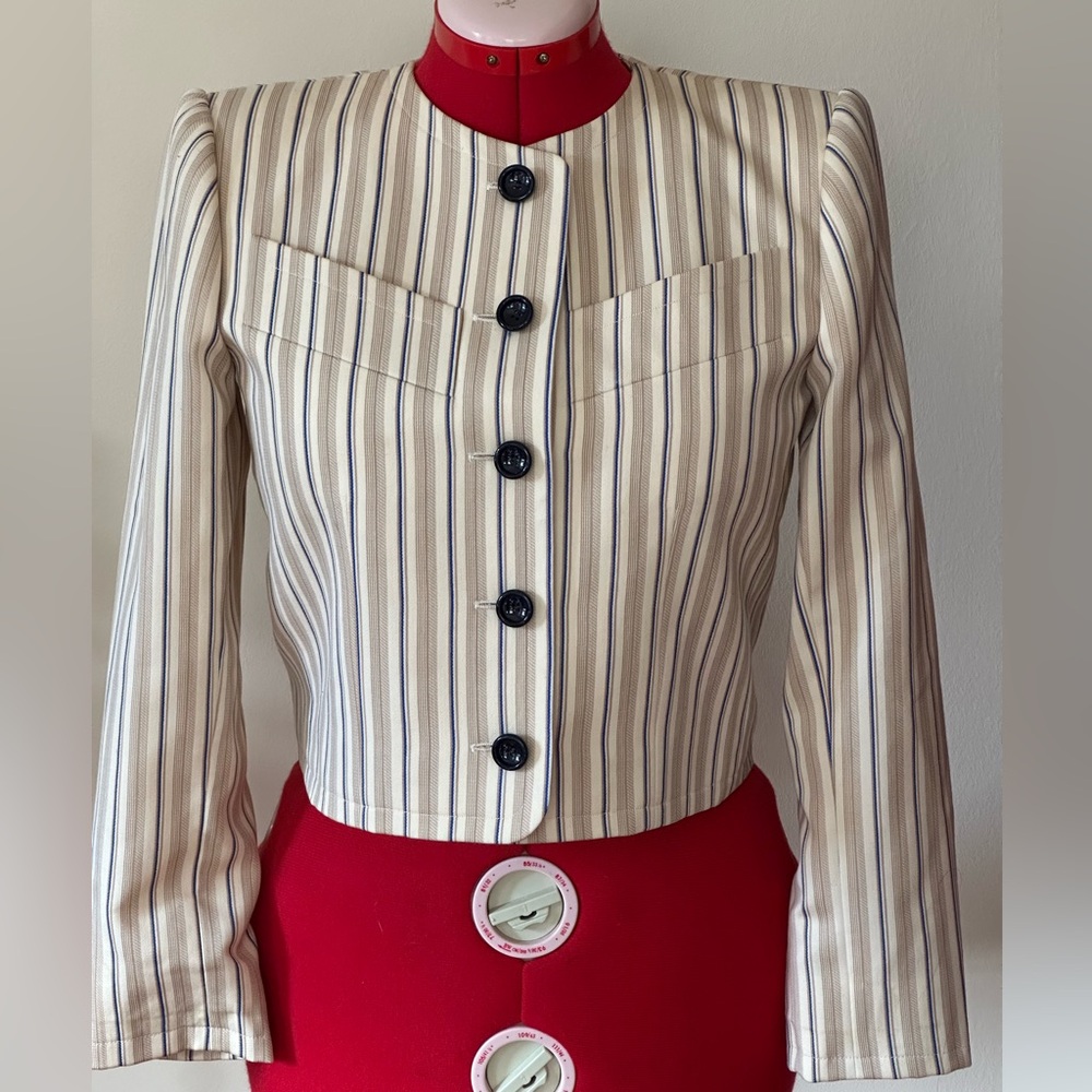 GIVENCHY Nouvelle Boutique 1970s cropped striped jacket, made in France